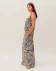Pilbara Wildflowers skirt showcasing authentic Australian native floral artwork by Sheryl Hicks.